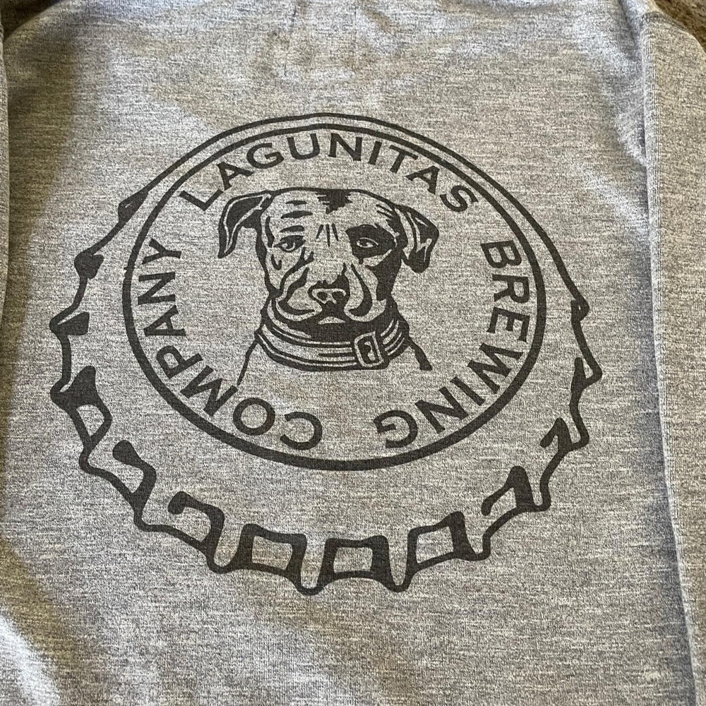 Men’s XL Lagunitas grey zip-up hoodie